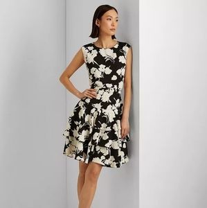 Floral Georgette Drop-Waist Dress